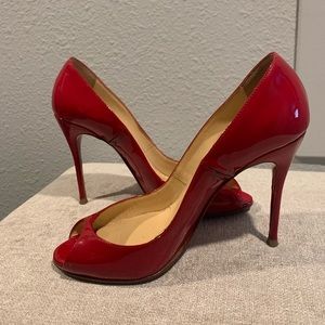 Christian Louboutin Red peep toe heels